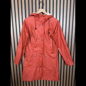 Ilse Jacobsen Hornbaek Raincoat 34 / US 4 Womens Orange Trench Button Snap Rainy